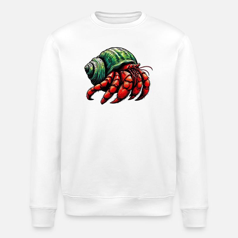 Hermit crab - Stanley/Stella ROLLER Unisex Organic Sweatshirt - white