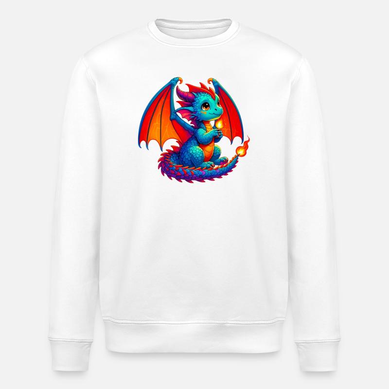 Drache - Stanley/Stella Unisex Bio-Sweatshirt ROLLER - Weiß