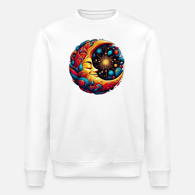 Moon - Stanley/Stella ROLLER Unisex Organic Sweatshirt - white
