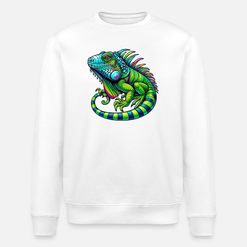 Iguana - Stanley/Stella ROLLER Unisex Organic Sweatshirt - white