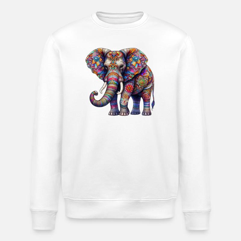 Elefant - Stanley/Stella Unisex Bio-Sweatshirt ROLLER - Weiß