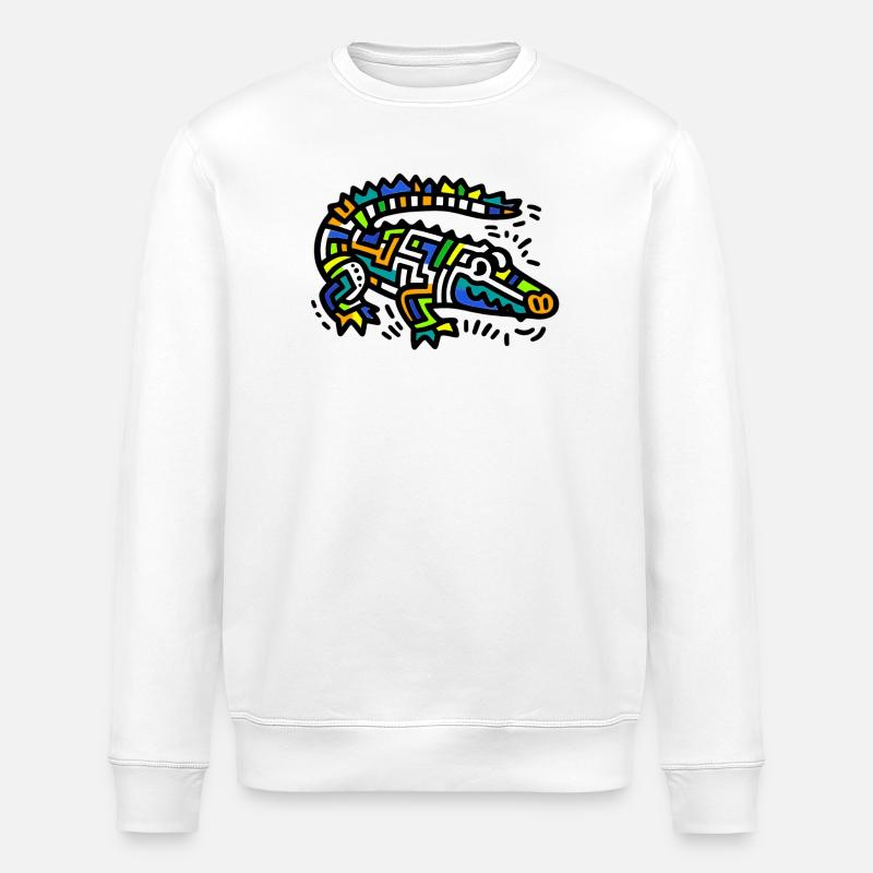 Alligator Crocodile - Sweat bio ROLLER Stanley/Stella Unisexe - blanc
