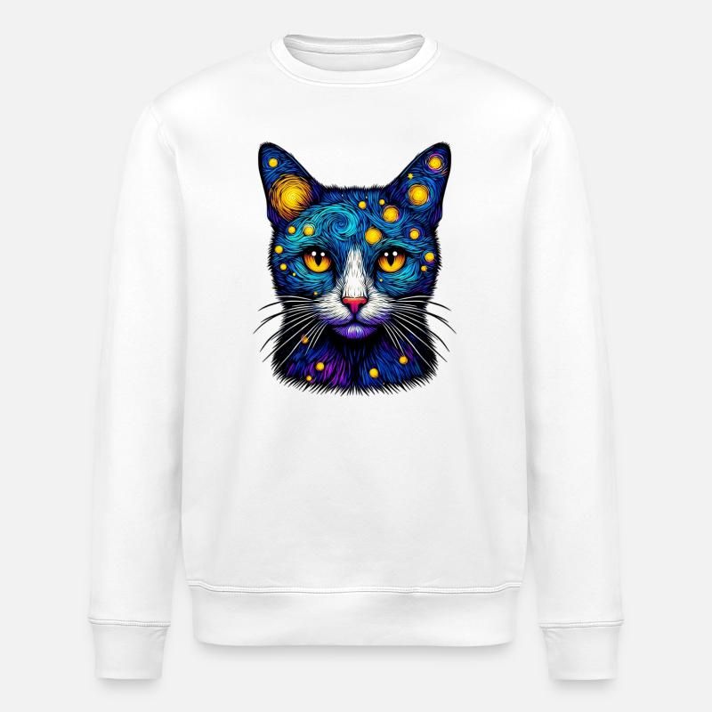 Katze - Stanley/Stella Unisex Bio-Sweatshirt ROLLER - Weiß