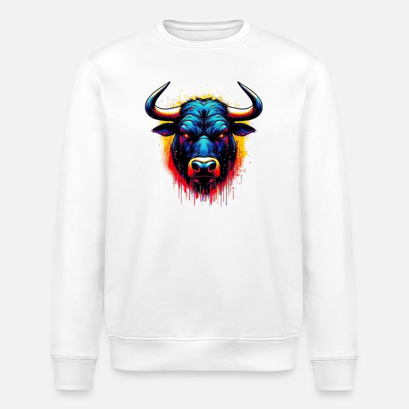 Taureau - Sweat bio ROLLER Stanley/Stella Unisexe - blanc