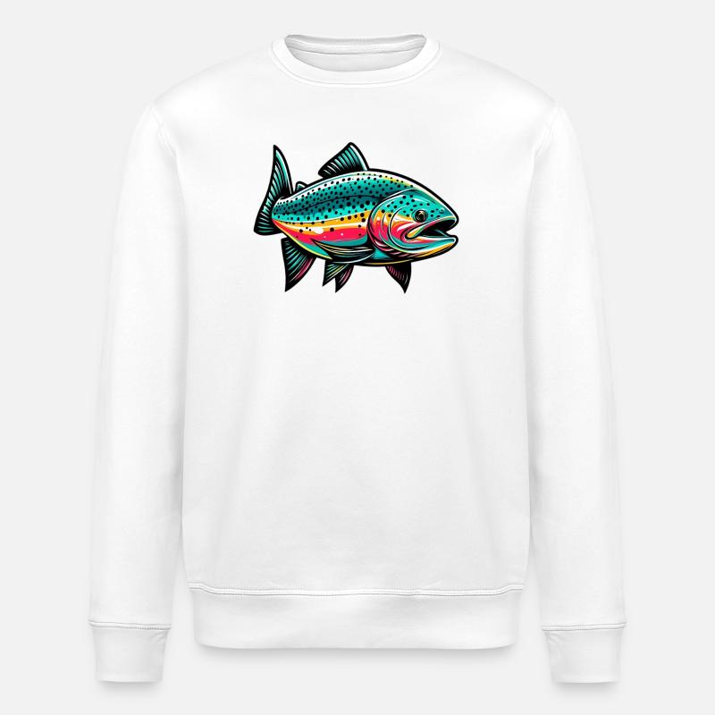Lachs - Stanley/Stella Unisex Bio-Sweatshirt ROLLER - Weiß