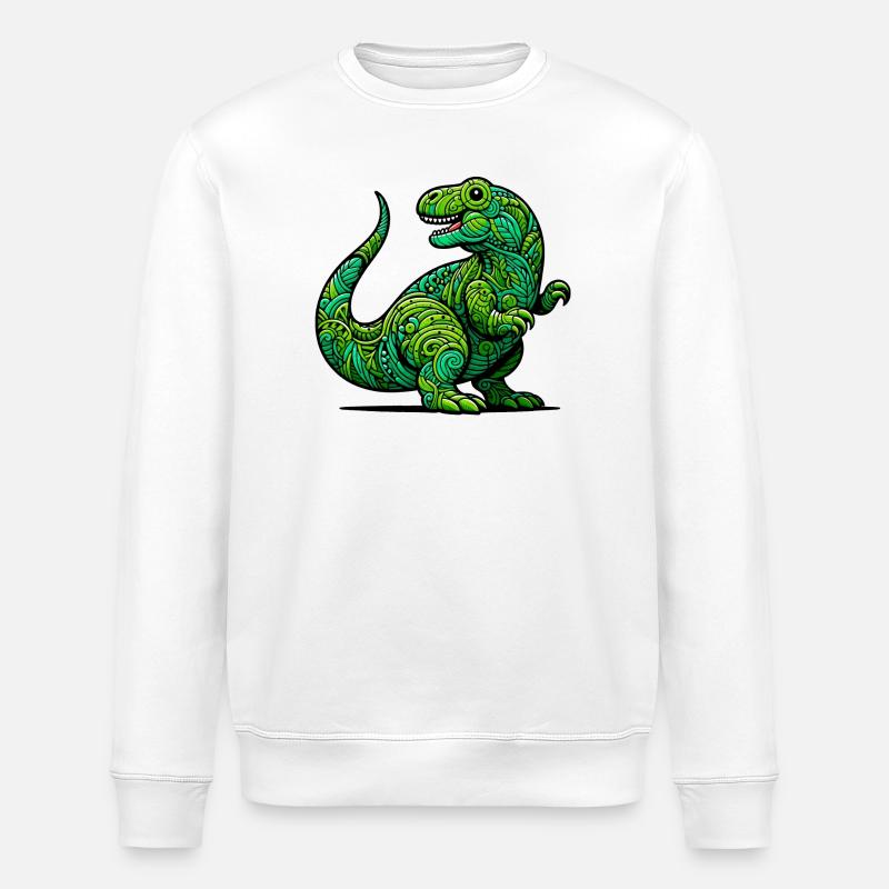 Dinosaur - Stanley/Stella ROLLER Unisex Organic Sweatshirt - white