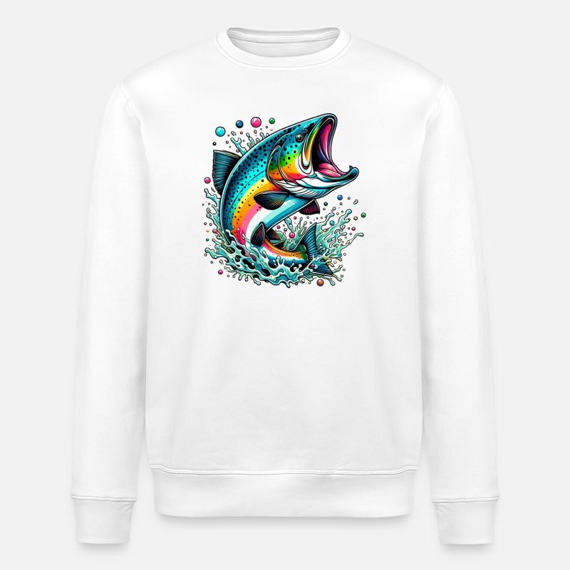 Laks - Stanley/Stella økologisk unisex-sweatshirt ROLLER - hvid