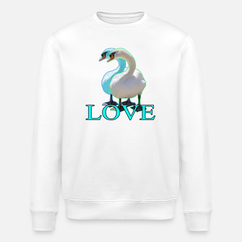 Des cygnes élégants au design épuré - Sweat bio ROLLER Stanley/Stella Unisexe - blanc