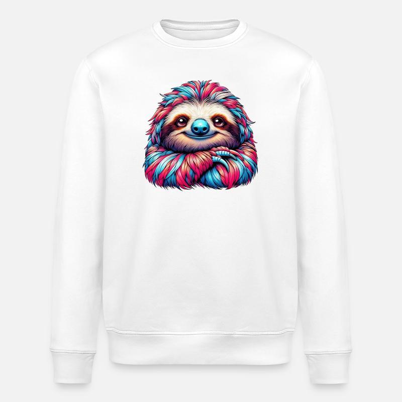 Sloth - Stanley/Stella ROLLER Unisex Organic Sweatshirt - white
