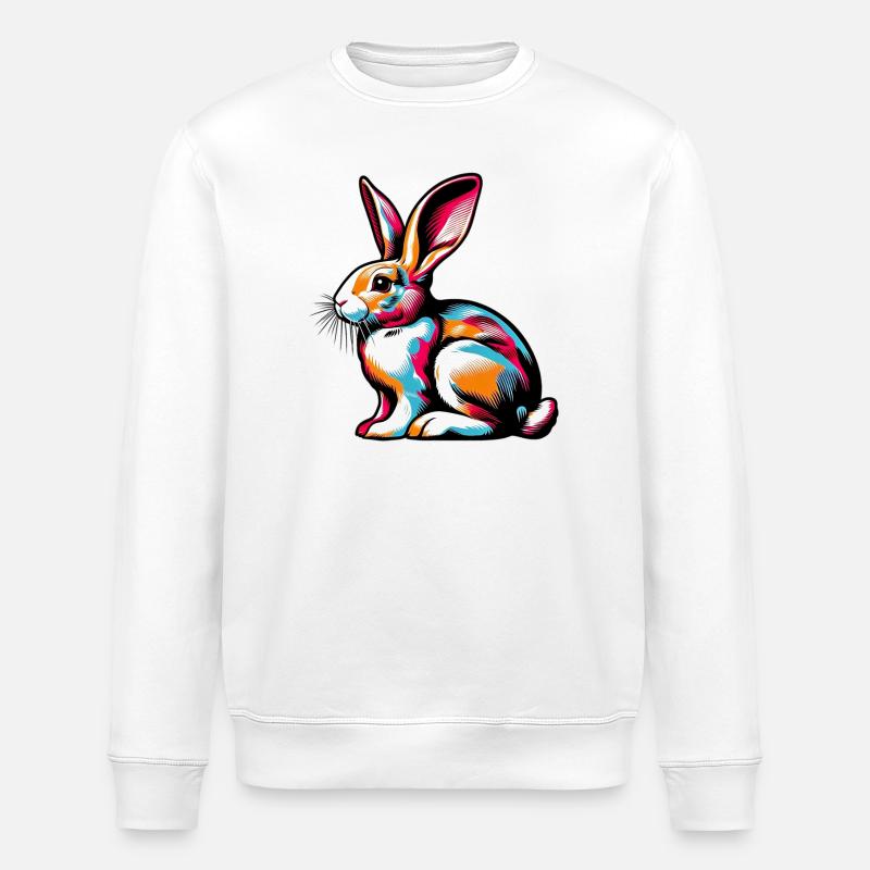 Rabbit - Stanley/Stella ROLLER Unisex Organic Sweatshirt - white