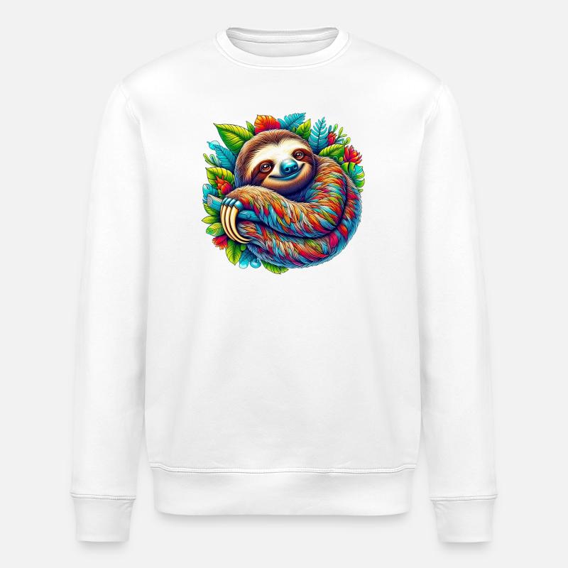 Sloth - Stanley/Stella ROLLER Unisex Organic Sweatshirt - white