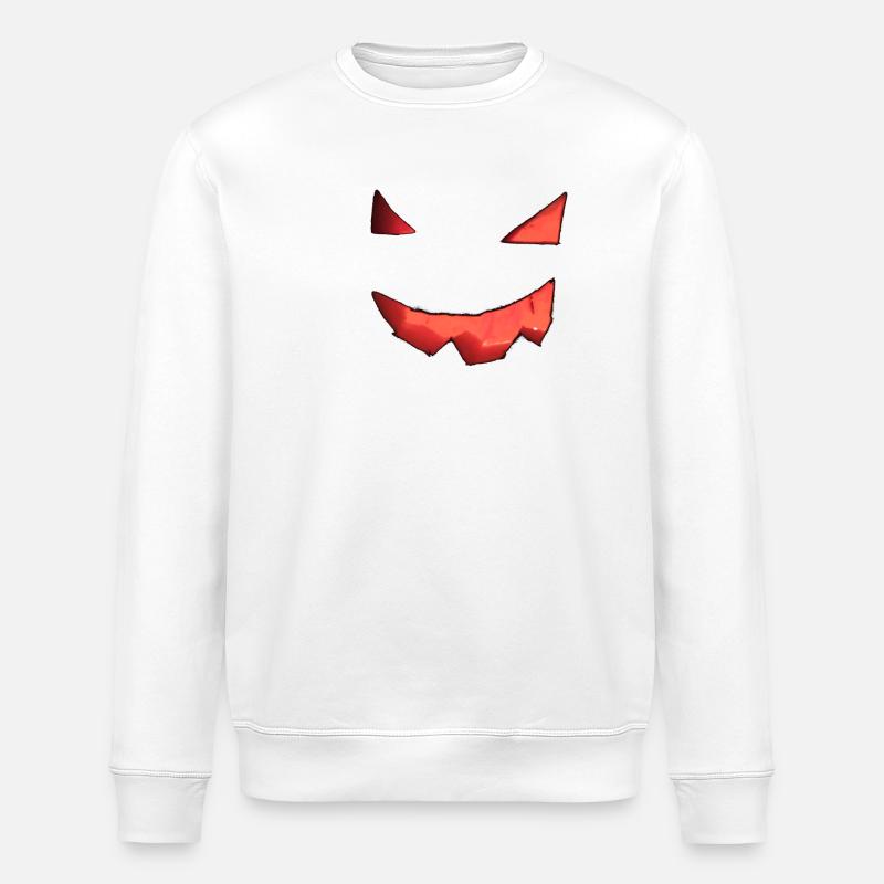 Visage de citrouille - Sweat bio ROLLER Stanley/Stella Unisexe - blanc