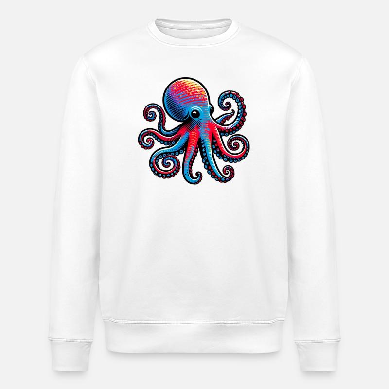 Krake - Stanley/Stella Unisex Bio-Sweatshirt ROLLER - Weiß