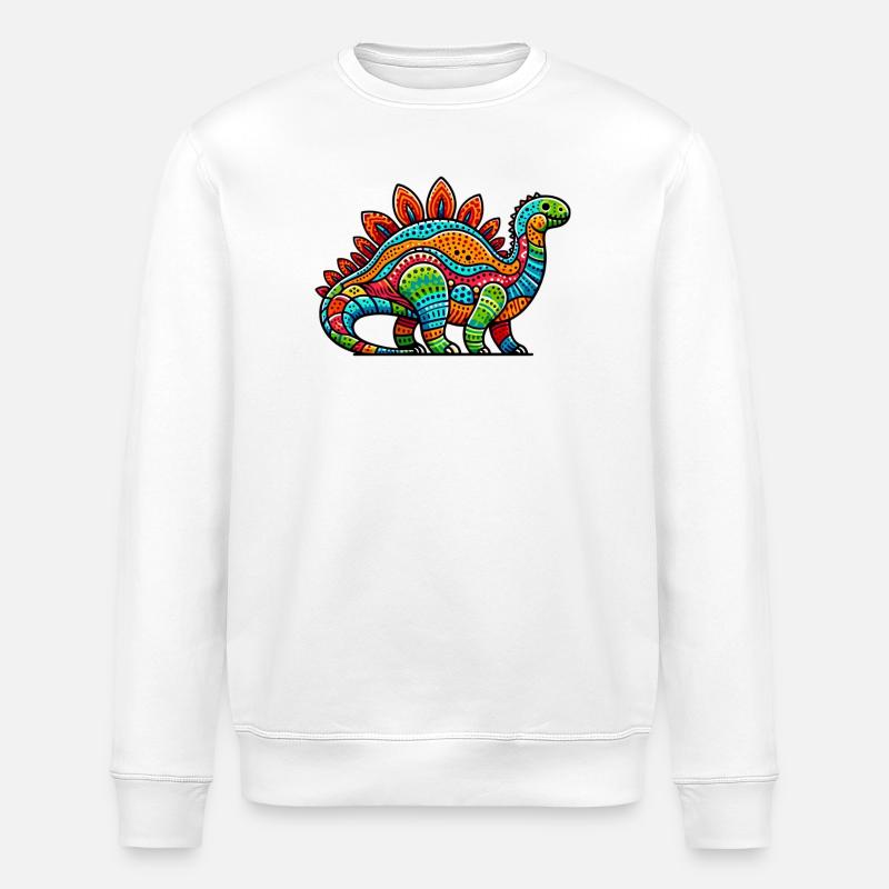 Dinosaur - Stanley/Stella ROLLER Unisex Organic Sweatshirt - white
