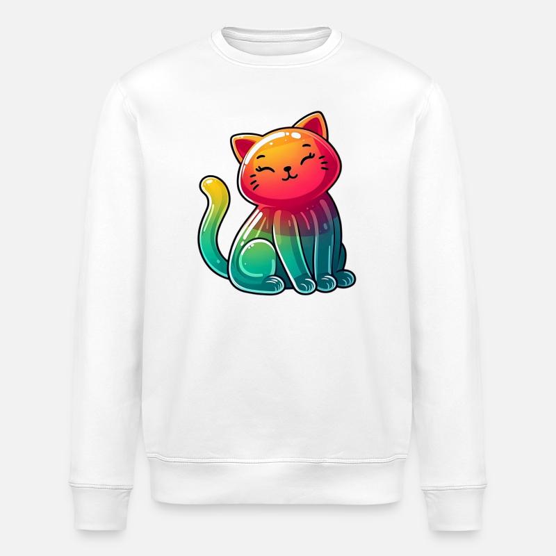 Katze - Stanley/Stella Unisex Bio-Sweatshirt ROLLER - Weiß