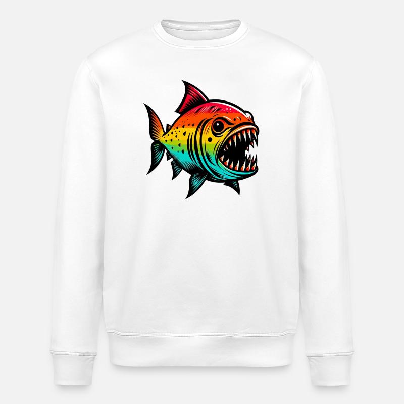 Piranha - Stanley/Stella Unisex Bio-Sweatshirt ROLLER - Weiß