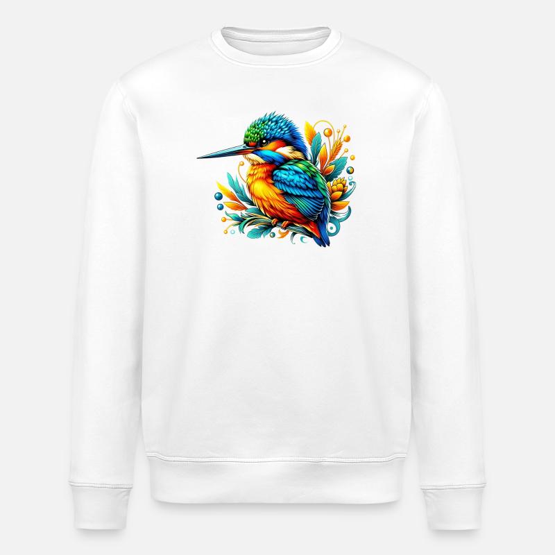 Kingfisher - Stanley/Stella ROLLER Unisex Organic Sweatshirt - white