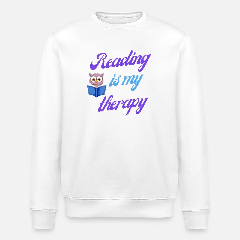 Reading therapy gift - Stanley/Stella ROLLER Unisex Organic Sweatshirt - white
