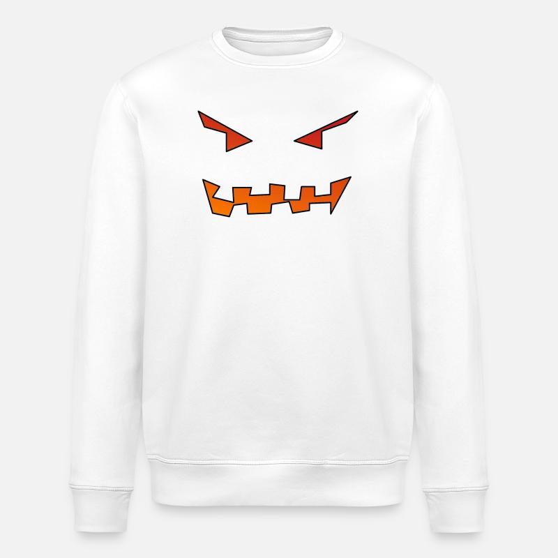 Visage de citrouille - Sweat bio ROLLER Stanley/Stella Unisexe - blanc