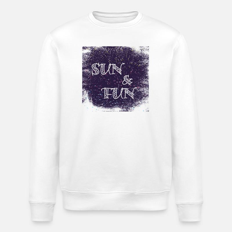 Sun Fun typo dirtyBackground - Stanley/Stella Unisex Bio-Sweatshirt ROLLER - Weiß