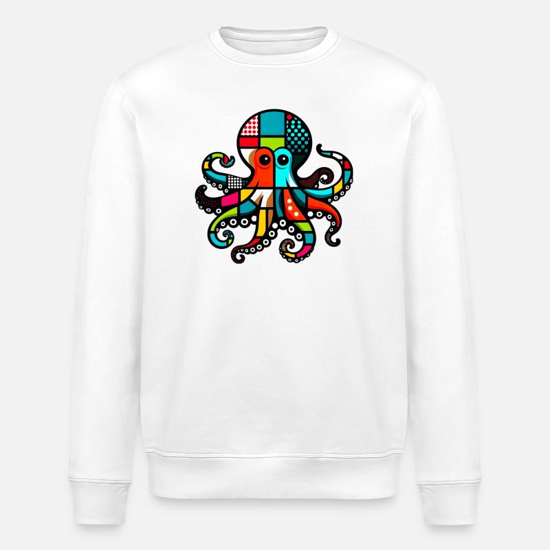 Pieuvre - Sweat bio ROLLER Stanley/Stella Unisexe - blanc