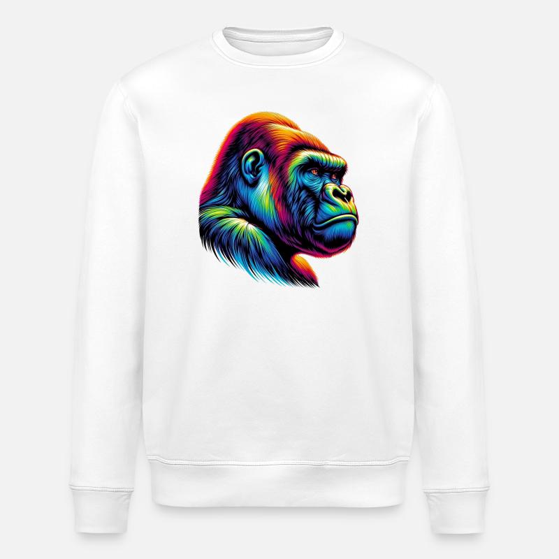 Gorilla - Stanley/Stella ROLLER Unisex Organic Sweatshirt - white