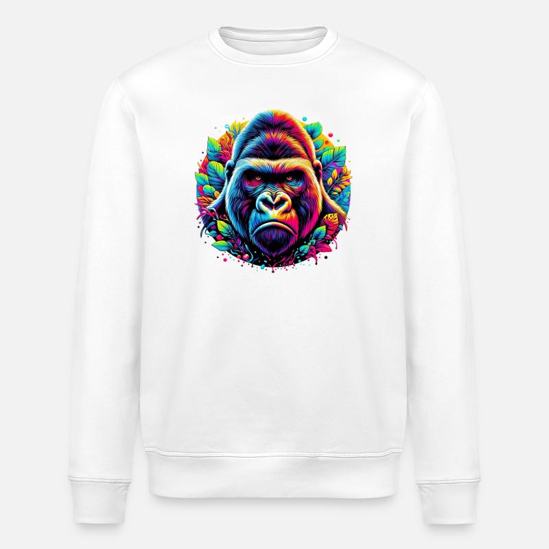 Gorille - Sweat bio ROLLER Stanley/Stella Unisexe - blanc