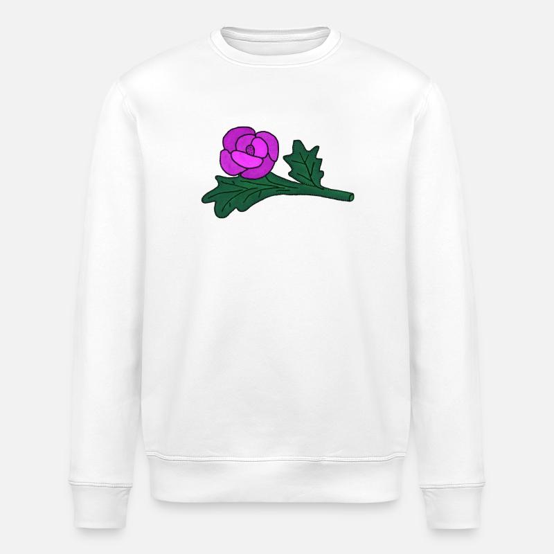 Poprose lila - Stanley/Stella Unisex Bio-Sweatshirt ROLLER - Weiß