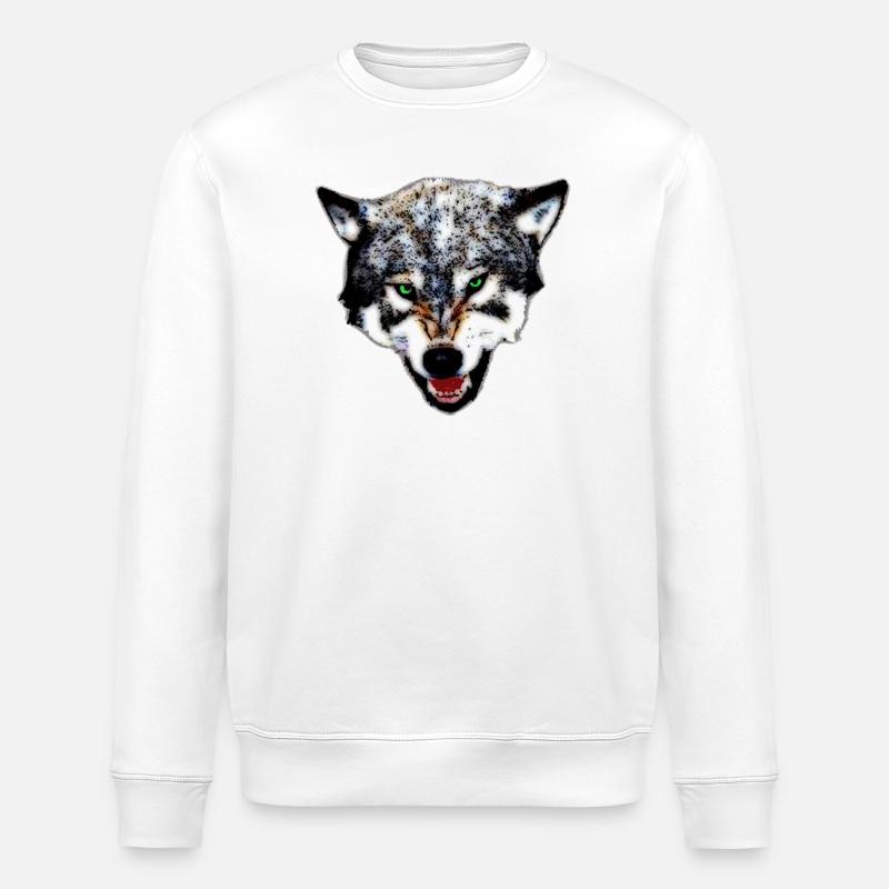 Wolf - Stanley/Stella ROLLER Unisex Organic Sweatshirt - white