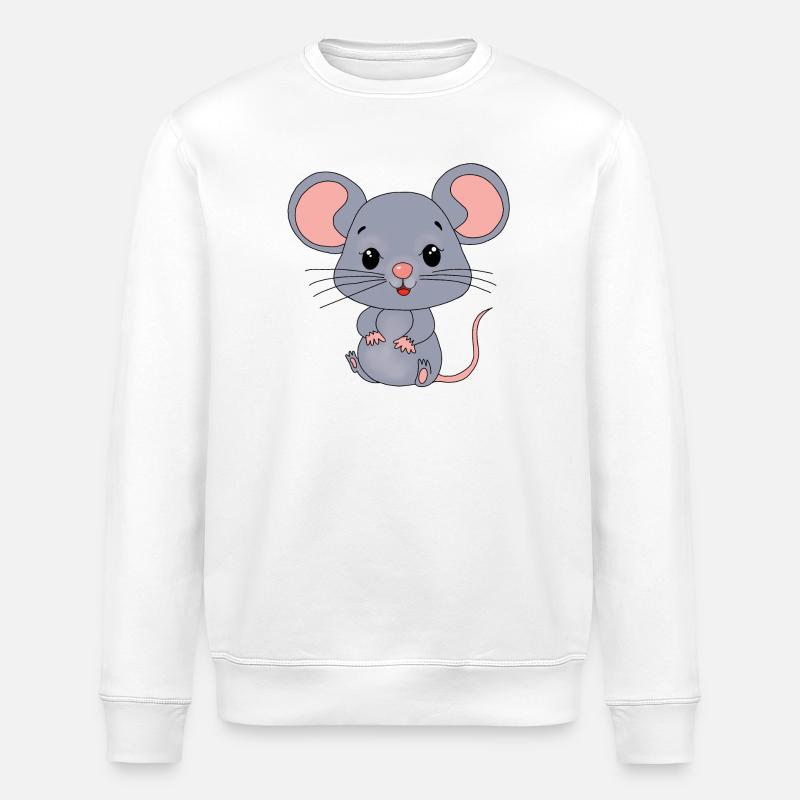 Maus Mäuse - Stanley/Stella Unisex Bio-Sweatshirt ROLLER - Weiß