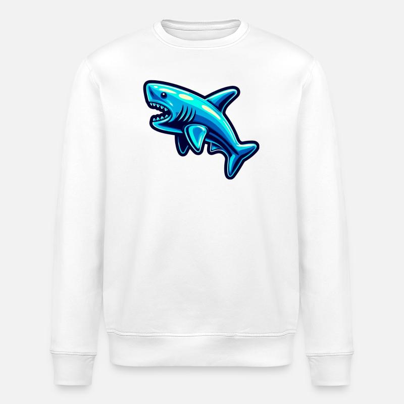 Shark - Stanley/Stella ROLLER Unisex Organic Sweatshirt - white