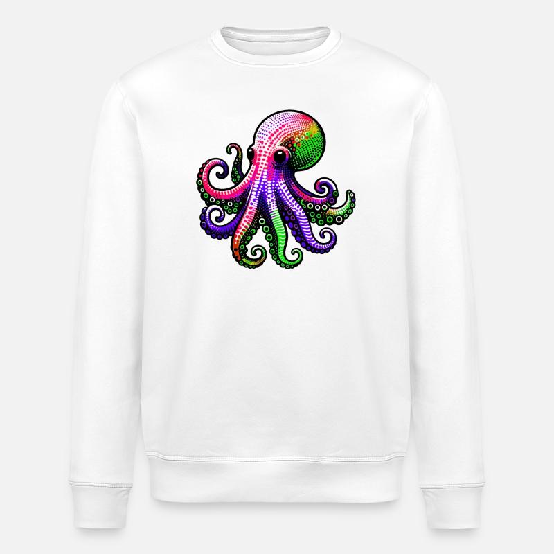 Pieuvre - Sweat bio ROLLER Stanley/Stella Unisexe - blanc