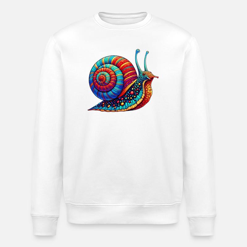 Snail - Stanley/Stella ROLLER Unisex Organic Sweatshirt - white
