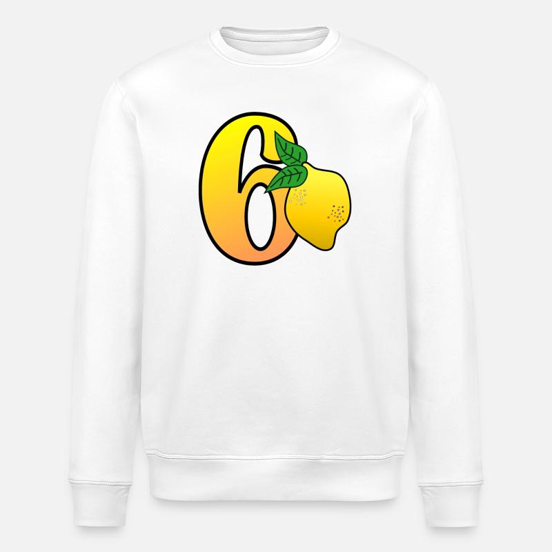 NUMÉRO 60E ANNIVERSAIRE - CITRON - Sweat bio ROLLER Stanley/Stella Unisexe - blanc