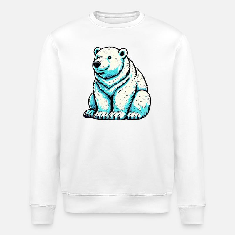 Ours blanc - Sweat bio ROLLER Stanley/Stella Unisexe - blanc