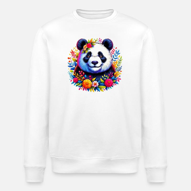 Panda - Stanley/Stella økologisk unisex-sweatshirt ROLLER - hvid