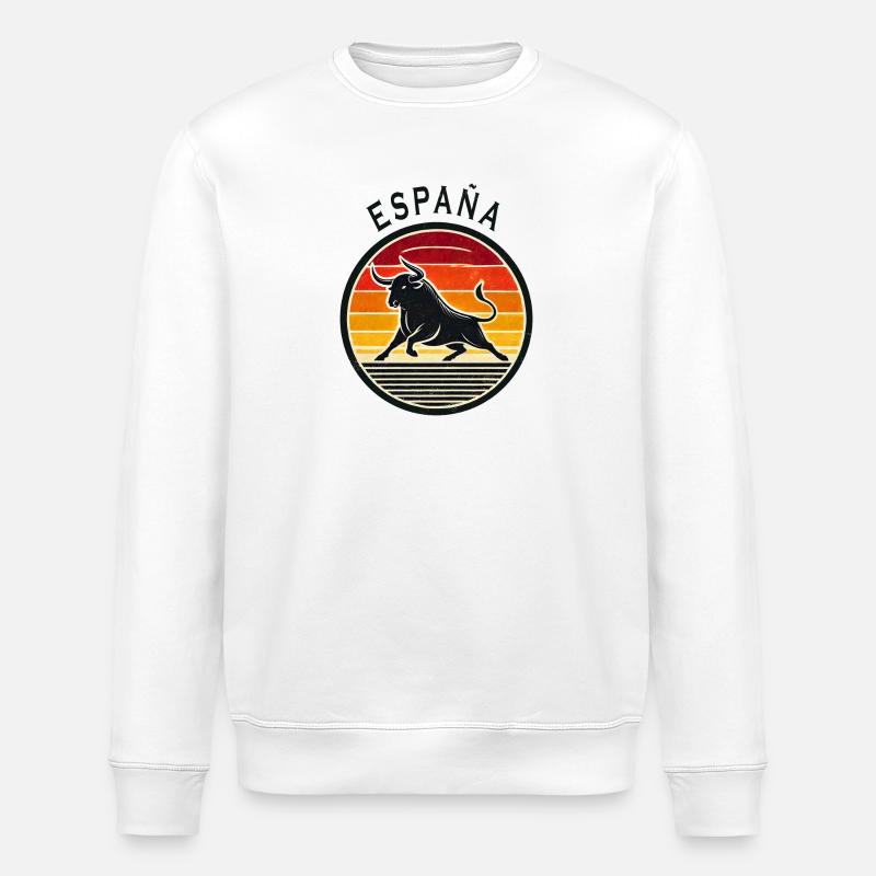 Spanien España Stier Design - Stanley/Stella Unisex Bio-Sweatshirt ROLLER - Weiß