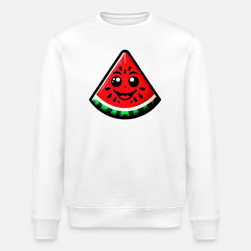 Wassermelone - Stanley/Stella Unisex Bio-Sweatshirt ROLLER - Weiß