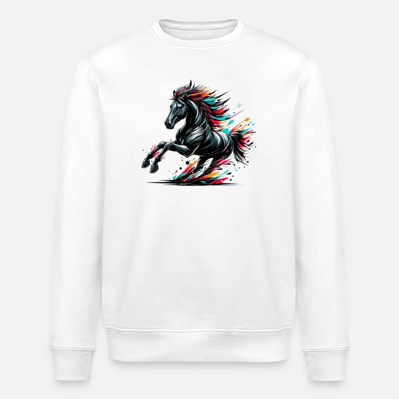 Pferd - Stanley/Stella Unisex Bio-Sweatshirt ROLLER - Weiß