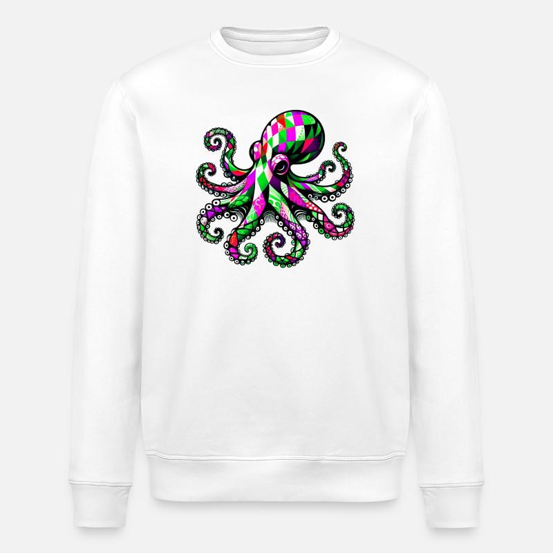 Pieuvre - Sweat bio ROLLER Stanley/Stella Unisexe - blanc