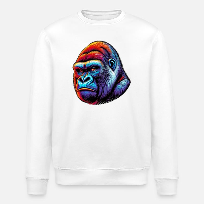 Gorille - Sweat bio ROLLER Stanley/Stella Unisexe - blanc