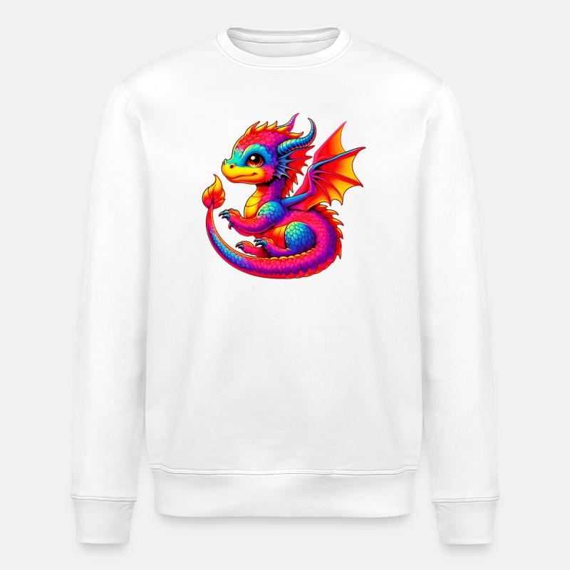 Dragon - Stanley/Stella ROLLER Unisex Organic Sweatshirt - white