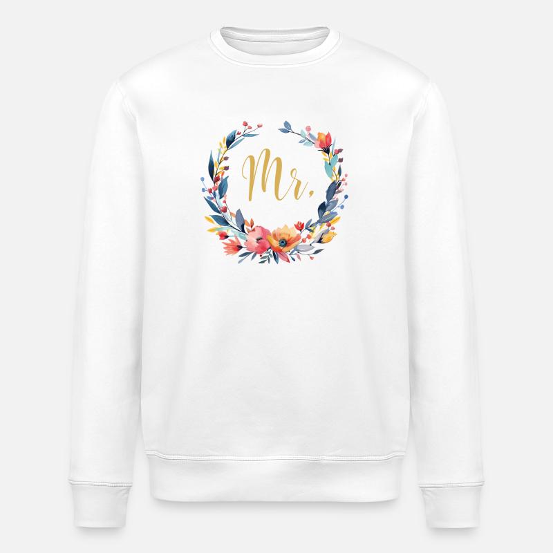 Mr.! Personalisierbar - Stanley/Stella Unisex Bio-Sweatshirt ROLLER - Weiß