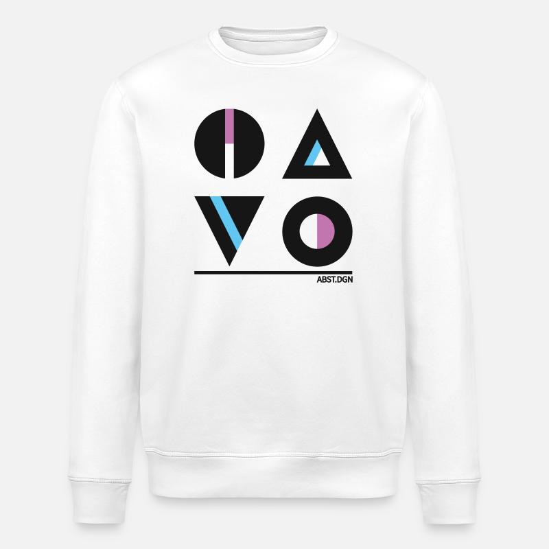 Conception géométrique abstraite - Mode élégante - Sweat bio ROLLER Stanley/Stella Unisexe - blanc