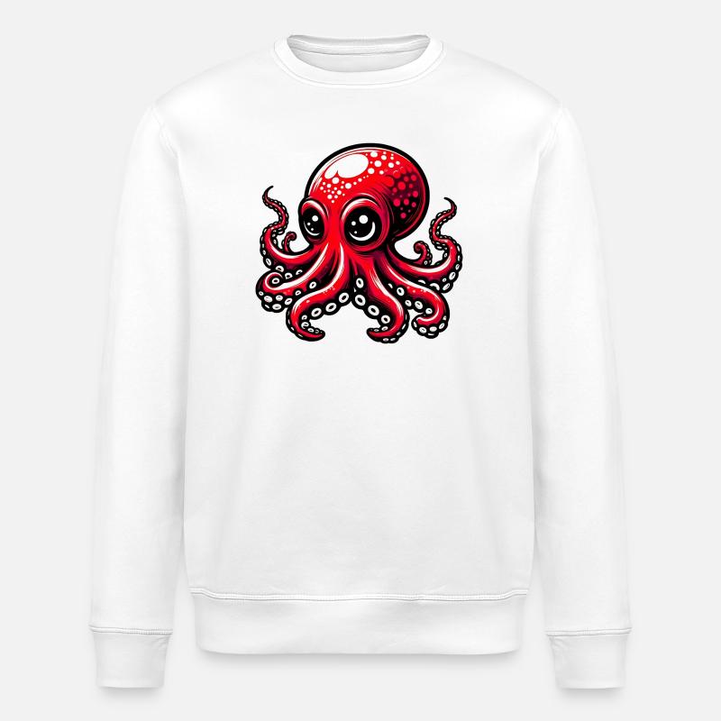 Octopus - Stanley/Stella ROLLER Unisex Organic Sweatshirt - white