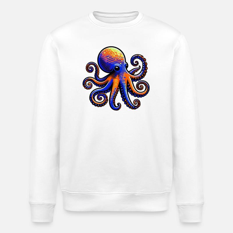 Octopus - Stanley/Stella ROLLER Unisex Organic Sweatshirt - white