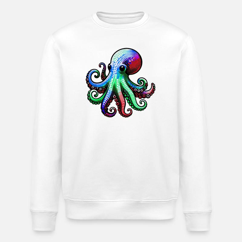 Octopus - Stanley/Stella ROLLER Unisex Organic Sweatshirt - white