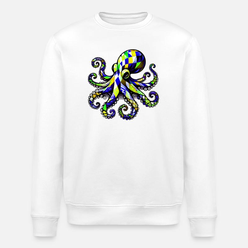 Pieuvre - Sweat bio ROLLER Stanley/Stella Unisexe - blanc