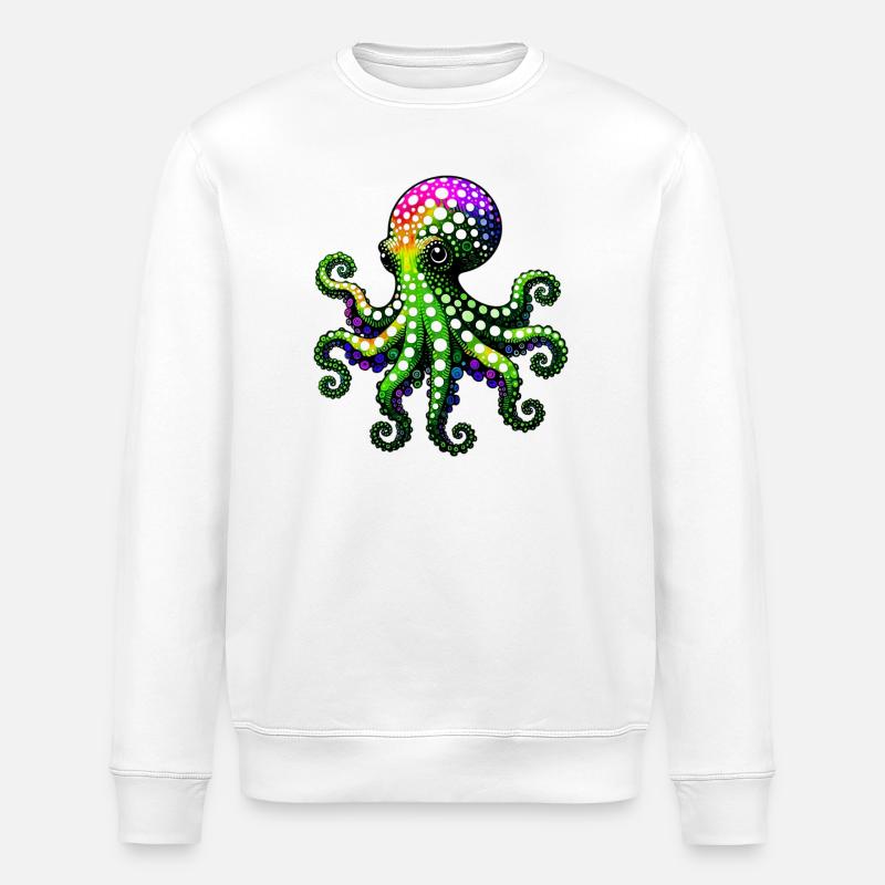 Octopus - Stanley/Stella ROLLER Unisex Organic Sweatshirt - white