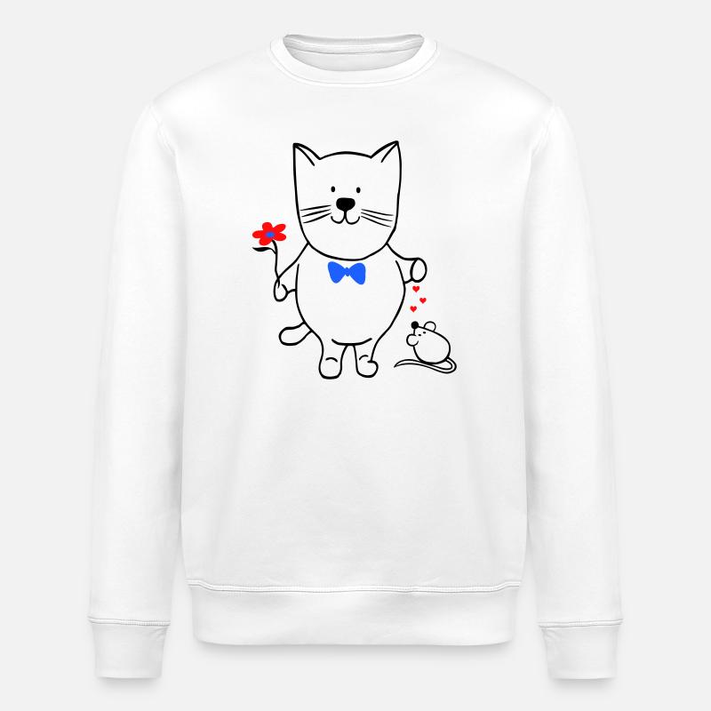Chat et souris - Sweat bio ROLLER Stanley/Stella Unisexe - blanc